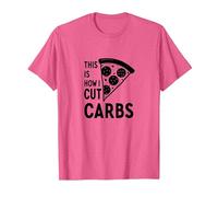Voici Comment Je Coupe Les Glucides, Une Tranche de Pizza, Un régime Amusant T-Shirt, Homme, Rose chiné, XL