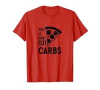 Voici Comment Je Coupe Les Glucides, Une Tranche de Pizza, Un régime Amusant T-Shirt, Homme, Rouge, XL