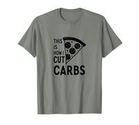 Voici Comment Je Coupe Les Glucides, Une Tranche de Pizza, Un régime Amusant T-Shirt, Homme, Vert Kaki chiné, 3XL