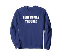 Voici des problèmes Sweatshirt, Unisexe pour Adultes, Bleu Marine, S
