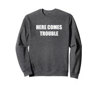Voici des problèmes Sweatshirt, Unisexe pour Adultes, Chiné Foncé, S