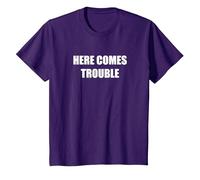 Voici des problèmes T-Shirt, Enfant, Violet, 10 Ans