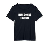 Voici des problèmes T-Shirt, Femme Grandes Tailles, Noir, 2X