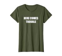 Voici des problèmes T-Shirt, Femme, Olive, M