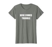 Voici des problèmes T-Shirt, Femme, Vert Kaki chiné, XL