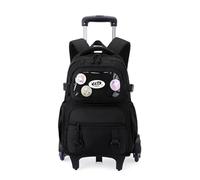 Voici et Voila Cadeaux ScolaireSac à Dos Roulettes Filles Sac Cabine Voyage Enfant Cartable Roulettes Scolaires Filles CE1 CE2 Primaire Noir 30X16X45CM