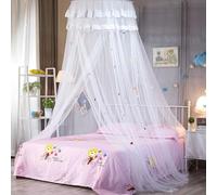 Voici et Voila Grand Ciel de Lit Bébé Moustiquaire Princesse Lit Ciel de Lit Blanc Adulte Moustiquaire Lit Décoration Chambre Fille Princesse Tente Ciel Lit