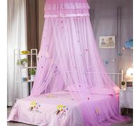 Voici et Voila Grand Ciel de Lit Fille Moustiquaire Princesse Ciel Adulte Rose Moustiquaire Lit Décoration Fille Chambre Princesse Tente Ciel Lit Bébé