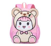 Voici et Voila Sac à Dos Bebe Fille Sac Maternelle Enfant Fille Kawaii Mini Sac Ecole Maternelle 2 Ans Cartable Fille Creche Rose PS 31x22x12cm