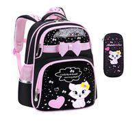 Voici et Voila Sac à Dos Fille Primaire Cartable Primaire Sac Enfant Scolaire Cartable à Dos Scolaire CP CM Cartable Primaire Fille 6-12 Ans 42x32x18cm