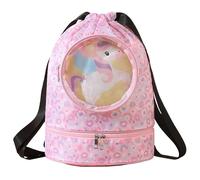 Voici et Voila Sac de sport avec cordon pour enfant Sac à dos de natation pour fille Sac à dos piscine gym plage pique-nique fille Sac à dos imperméable