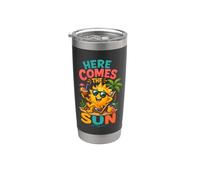 Voici le soleil - Bonheur et Soleil d'Été Gobelet isotherme en acier inoxydable double paroi