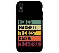 Voici Maxwell The Best Dad In The World Father's Day Retro Coque pour iPhone X/XS