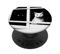 Voici Nous. Deux Chats, Une fenêtre. Une Paire Parfaite. PopSockets PopGrip Adhésif