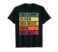 Voici Oliver Der Beste Papa Der Welt Vatertag Retro T-Shirt
