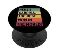 Voici Sabrina The Best Mom in The World Mother's Day Retro PopSockets PopGrip Adhésif