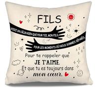 Voici Un câlin Rien Que pour toi Mon Fils pour Les Moments où Nous Sommes séparés pour Te rappeler Que Je t’Aime Housse de Coussin pour Fils Cadeau d'anniversaire Cadeau de Noël