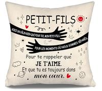 Voici Un câlin Rien Que pour toi Mon Petit-Fils pour Les Moments où Nous Sommes séparés pour Te rappeler Que Je t’Aime Housse de Coussin pour Petit-Fils Cadeau d'anniversaire Cadeau de Noël