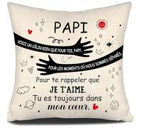 Voici Un câlin Rien Que pour toi Papy pour Les Moments où Nous Sommes séparés pour Te rappeler Que Je t’Aime Housse de Coussin pour Grand-père Anniversaire Fête des Pères Cadeau de Noël (Papy)