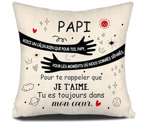 Voici un câlin rien que pour toi papy pour les moments où nous sommes séparés Pour te rappeler que je t’aime Housse de coussin pour Grand-père Anniversaire Fête des Pères Cadeau de Noël (papy)