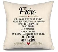 Voici un coussin pour te le rappeler Tu es génial Je t’apprécie Je crois en toi Je t’aime mon frère Housse de coussin pour Frère de Sœur Anniversaire Frère Cadeau de Noël Frère Rappel (frère-a)
