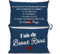 Voici Un Coussin pour Te Le rappeler Tu ES précieux Je t’apprécie Je Crois en toi Je t’Aime Papy Taies d'oreiller pour Grand-père Anniversaire de la fête des pères Cadeau de Noël(Papy-a)