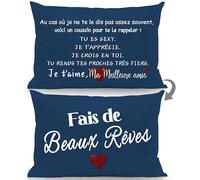Voici Un Coussin pour Te Le rappeler Tu ES Sexy Je t’apprécie Je Crois en toi Je t’Aime Ma Meilleure Amie taie d'oreiller pour Meilleure Amie Anniversaire Cadeau de Noël taie d'oreiller Drôle