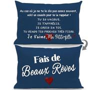 Voici Un Coussin pour Te Le rappeler Tu ES Unique Je t’apprécie Je Crois en toi Je t’Aime ma Petite-Fille Taies d'oreiller pour la Petite Fille de Grand-mère Grand-père Anniversaire Cadeau de Noël