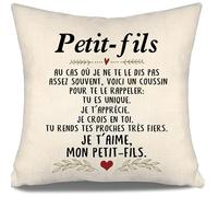 Voici Un Coussin pour Te Le rappeler Tu ES Unique Je t’apprécie Je Crois en toi Je t’Aime Mon Petit-Fils Housses de Coussin pour Le Petit-Fils de Grand-mère Grand-père Anniversaire Cadeau de Noël