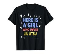 Voici Une Fille Qui Aime Le jiu Jitsu drôle Combattant de Jiu Jitsu T-Shirt Graphique avec Valeur