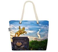 VOID Dresden Sac de plage cavalier doré 58 x 38 x 16 cm 23 l XXL Sac de courses Sac de voyage Sac de plage, multicolore, XX-Large