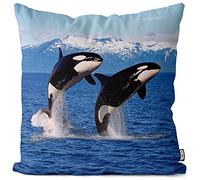 VOID Épaulard Orque Mer taie d'oreiller Housse de Coussin Polyester étanche Outdoor Indoor, Kissen Size:80 x 80 cm