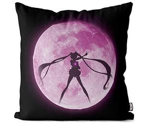 VOID Magie Lunaire taie d'oreiller Housse de Coussin Polyester étanche Outdoor Indoor Pierre de Lune Moon Luna Mars planète Anime, Kissen Größe:50 x 50 cm, Kissen Farbe:Noir