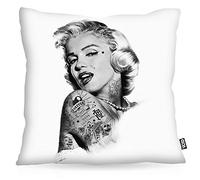 VOID Marilyn Tatouage Oreiller avec Motif taie d'oreiller Housse Outdoor Indoor Hollywood Star Monroe, Kissen Größe:50 x 50 cm