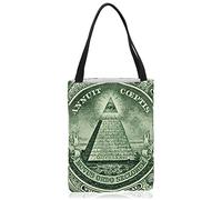 VOID Oeil de la Providence Sac à provisions Polyester Shopper Sac à provisions Sac US Dollar Illuminati Voir tout, multicolore, m