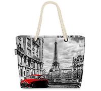 VOID Paris Tour Eiffel Oldtimer Sac de Plage XXL 58x38x16cm 23L provisions Voyage bandoulière Beach Bag Shopper