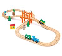 Voie ferrée (39 pcs.) | Sevi | Jeux éducatifs en Bois pour la Petite enfance. Blocs de Construction et Jouets. Cadeau de Noël et d'anniversaire pour Les Enfants | 29x29x6cm | Sevi Wood | modèle88061