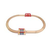 Voie Ferrée en Bois, Accessoire pour Circuit de Train en Bois, Jouets en Bois pour Enfants, Ensemble De Chemin De Fer en Bois, Compatibles avec La Plupart Des Autres Marques de Rails de Train