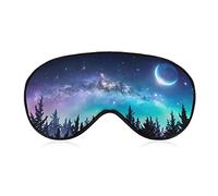 Voie Lactée et Lune Masque pour les Yeux Dormant avec Sangle Réglable Bandeau pour Voyage en Avion