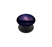 Voie lactée Forêt Lac Ciel Étoilé Espace Galaxie Nuit Belle Photo Cadeau PopSockets PopGrip Adhésif