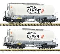 Voie N Fleischmann 6660090 - 2-tlg. Jeu : Wagon à Grain,Wascosa / jura Ciment