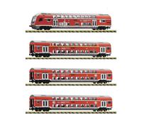 Voie N Fleischmann 881916 - 4-tlg. Jeu : Voitures à Double Étage „ Fex “,Ag Neuf