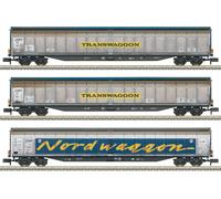 Voie N Trix 18297 Jeu des Wagons à Parois Coulissantes " Transwaggon " Neuf