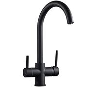 Voies de Cuisine en mitigeur Filtre à Eau Rotatif Robinet d'évier pour systèmes d'osmose Point Blanc (Couleur : Noir)
