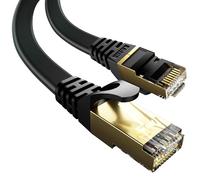 VOIETOLT Cat 8 Câble Ethernet, 40Gbps/2000Mhz Haut Débit S/FTP Cable Internet, Plat Nylon RJ45 Gigabit Cable LAN Compatible pour PS4/5, Ordinateur, Modem, PC, TV (Normal, 25Mètre)