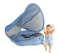 Voihamy Natation pour Bebe - Piscine Bouee Bebe - Bouee Bebe avec Pare Auvent - UPF 50+ Funny Anneau Bain Bébé avec Pare Soleil | Boucle Sécurité Accessoires Piscine Pas Retournement