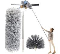 Voihamy Plumeau Poussiere Telescopique - Loup Telescopique - Plumeau en Microfibre - Nettoyant pour Ventilateur Plafond Duster - Plumeau Portatif Toile D'araignée À La Maison