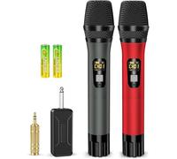 voijump Microphone sans Fil, Système de Micro Dynamique sans Fil avec Récepteur Rechargeable - 6,35 mm Jack 160ft Ext - pour Karaoké, Chants, Discours, Fêtes, Soirées, DJ, Églises, Mariages