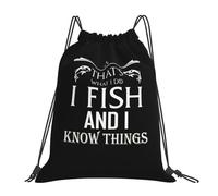 Voilà Ce Que Je Fais : Je Pêche Et Je Sais Des Choses Homme Femme Sac À Cordon Grand Sacs De Sport Résistant Gym Sack Pour Voyage Piscine Yoga