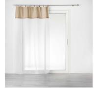 Douceur d'Intérieur Voilage à anneaux Leana Polycoton sablé et jute 140 x 240 cm Beige